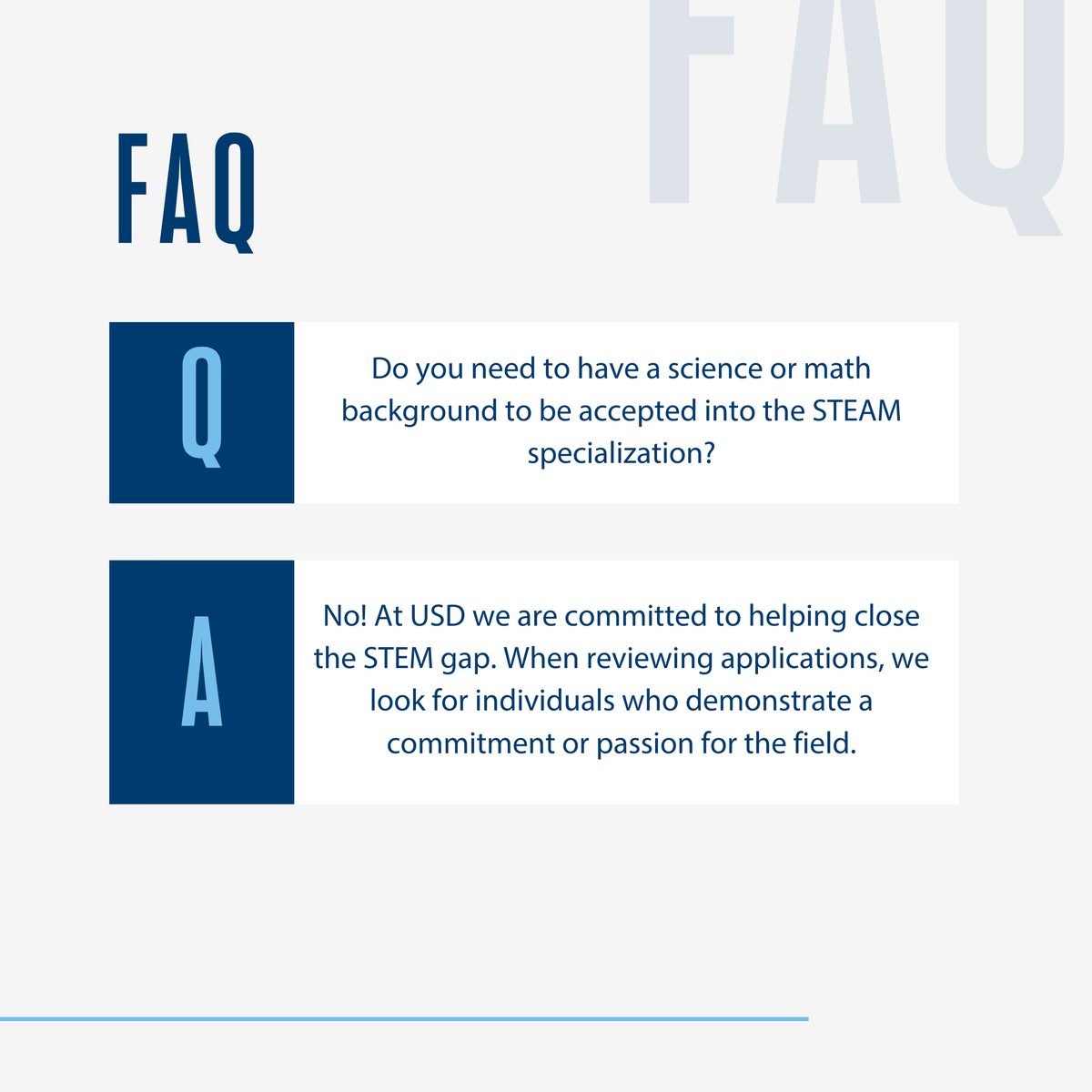 At USD we are committed to helping close the STEAM gap so don't worry if you don't have a strong background in this area, our specialization can still be for you! If you have questions about our specializations, connect with an enrollment advisor today! hubs.la/Q02y2C380