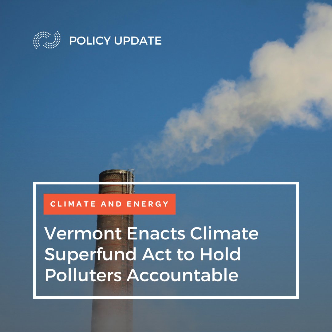 Vermont has enacted its #Climate Superfund Act aimed at holding polluters accountable! At least 4 other states are considering similar bills. 👏👏 Senators <a href="/anneofvermont/">Anne Watson for State Senate</a> &amp; Richard Sears Jr. 

Learn more: ncelenviro.org/articles/new-y…