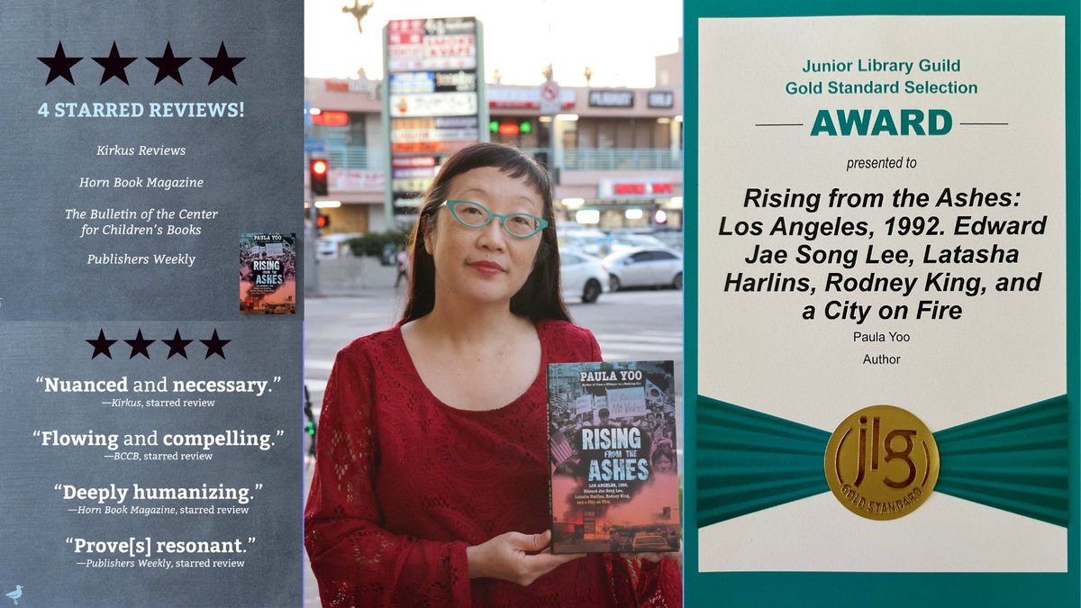 PaulaYoo's tweet photo. RISING FROM THE ASHES: LOS ANGELES 1992. EDWARD JAE SONG LEE, LATASHA HARLINS, RODNEY KING AND A CITY ON FIRE🔥Honored to interview 100+sources and the Lee, Harlins &amp; King families  #LAUprising #SaIGu 사이구 @NYRBooks #JrLibraryGuildGoldStandard⭐️Kirkus⭐️PubWeekly⭐️HornBook⭐️BCCB https://t.co/3CKRY3kQCx