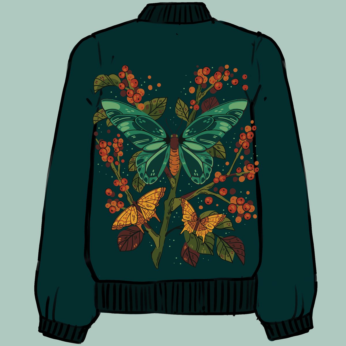 morningwitchy's tweet image. the emerald dream bomber got a bit of an upgrade since the last sample!