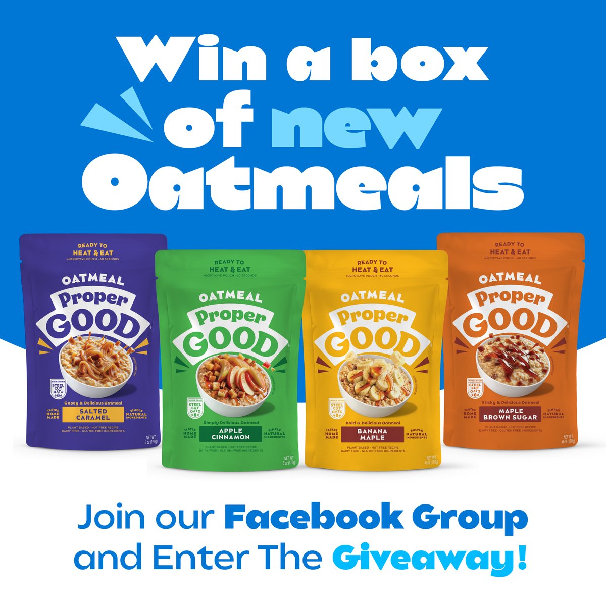 It's Giveaway time! 🥳 Win a box of our brand new meals by entering our giveaway in our Facebook Group! 💙 Link in bio  
 #eatpropergood #easymeals #walmart