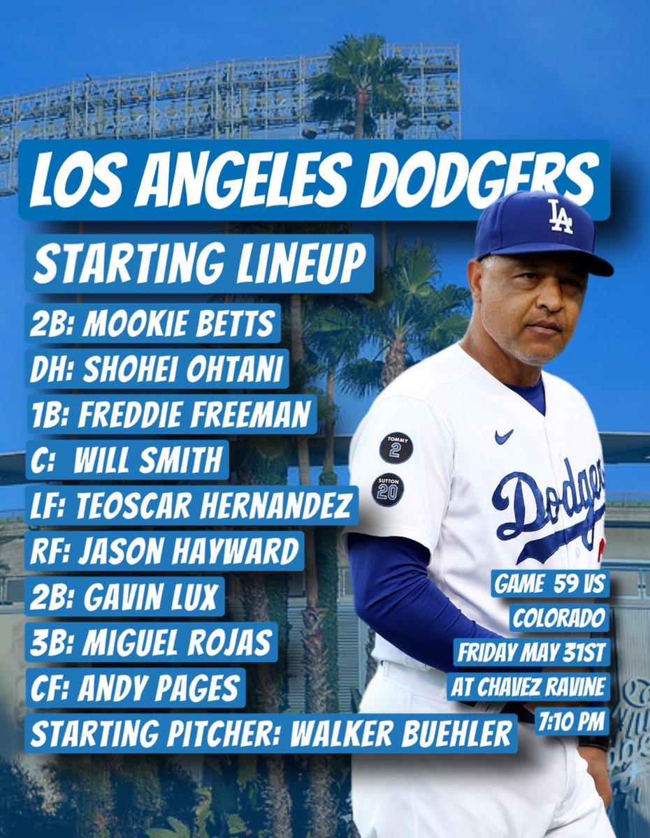 DesertDoyer's tweet photo. Home cooking
🗣LESSS GOOOOOOOOOO #DodgersLineup #LetsGoDodgers https://t.co/rvPqvMdE8s