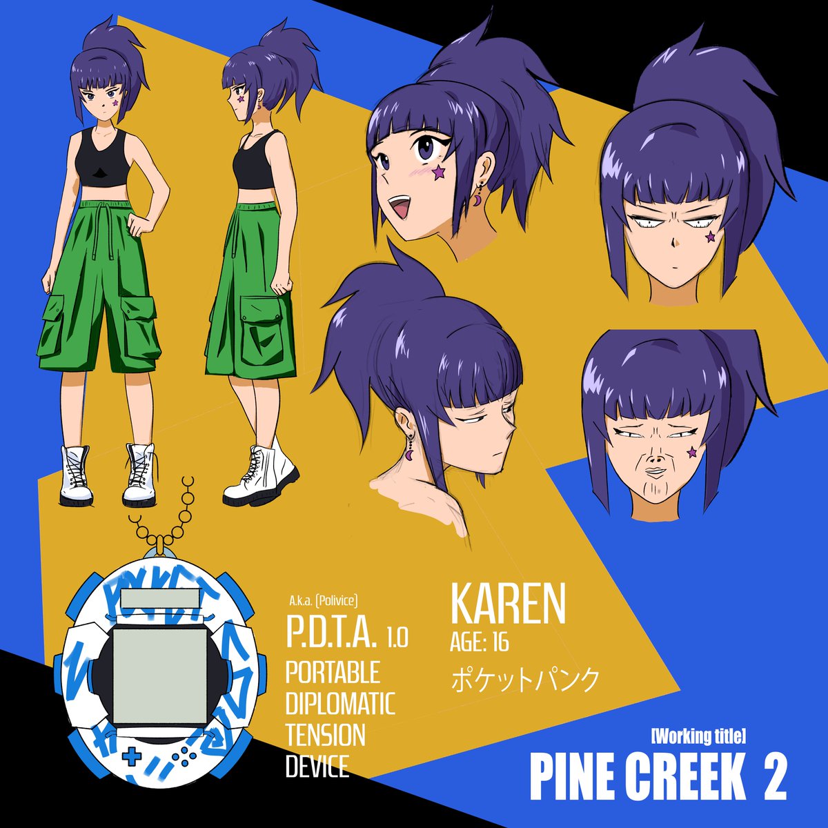 carmeloelectron's tweet image. Karen's Character Sheet for Pine Creek 2
#illustration #digitalart #characterdesign #charactersheet #anime #drawing #pinecreek #Digivice #tamagotchi #pokemon #gamedev