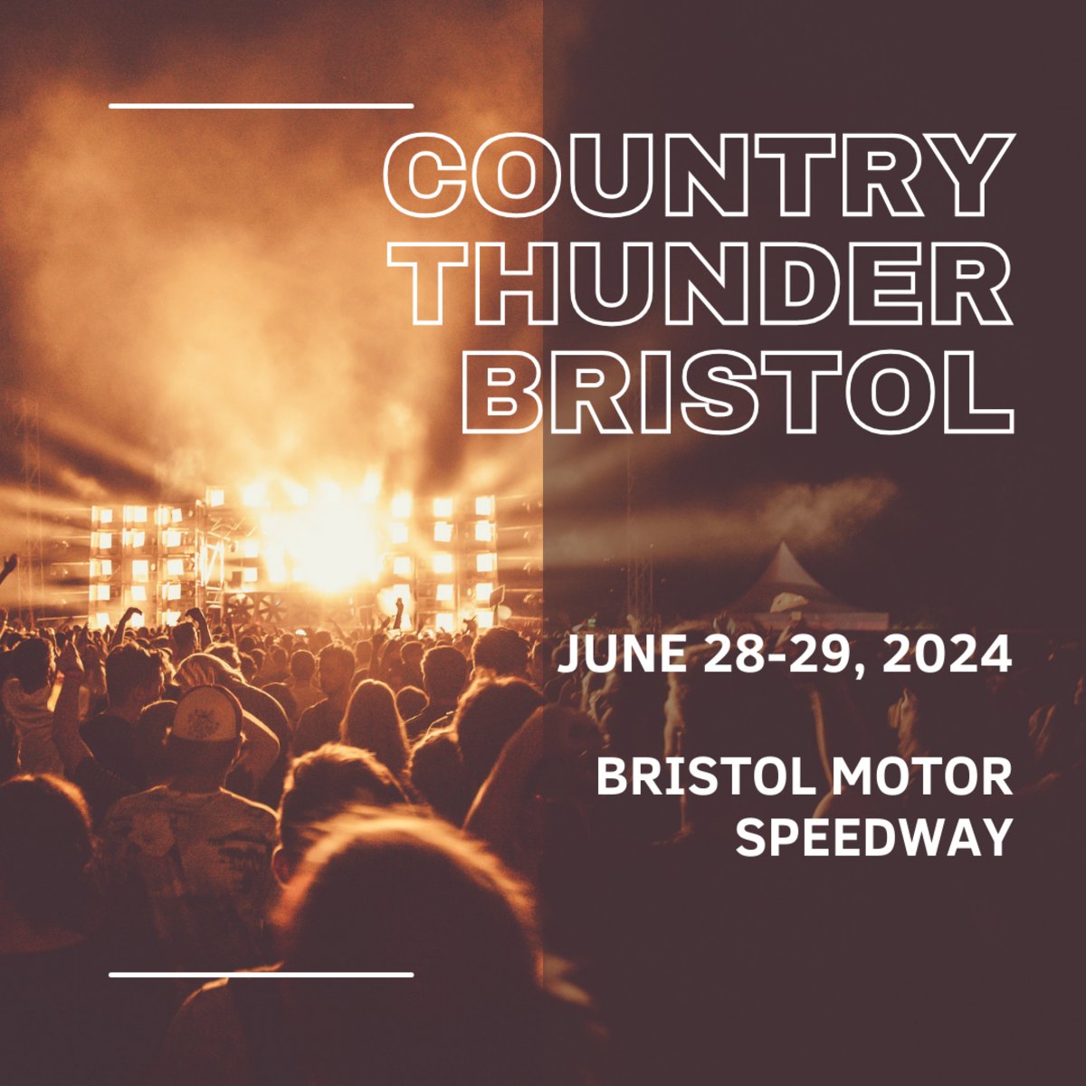 Country Thunder Bristol will roll into #Bristol Motor Speedway on June 28-29 bringing with it, country music stars #CodyJohnson, #TraceAdkins, #Shenandoah, and more! View the entire musical line-up and grab your tickets at  bit.ly/4bmUzDS. Hello summer! 🎶