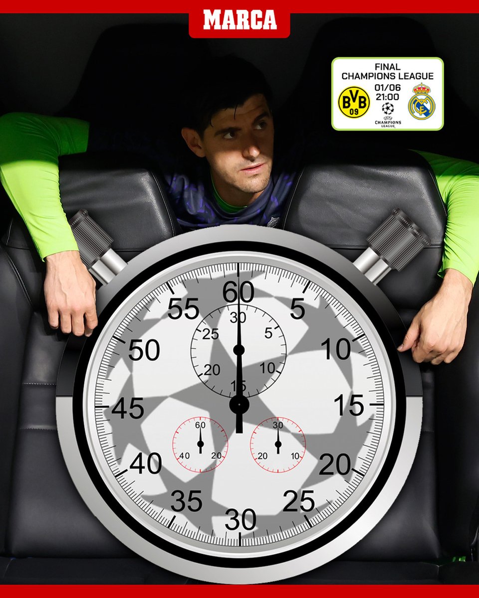 marca's tweet photo. ⏱ El reloj de Courtois en la Champions está a 0: el belga será titular en la final sin haber disputado un solo minuto en la presente edición del torneo

#UCLFinal https://t.co/rXM4xIWpKo