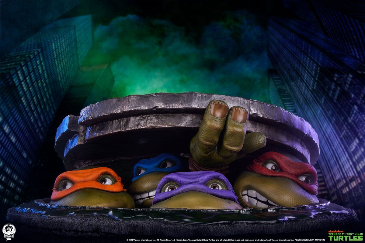 PCS is out with the largest TMNT collectible we've carried! The TMNT Underground 1/1 Scale Diorama is a whopping 41' across and features all 4 of them peering out of a manhole. I looooove this piece! ❤️💙💜🧡

🐢 Check out this pre-order here: specfictionshop.com/collections/pr…