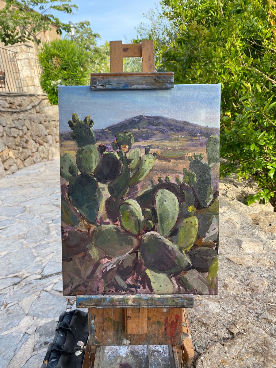 Venetianred's tweet photo. Twee weken op prachtig #Mallorca #enpleinair geschilderd met  7  van de #Norddeutscherealisten voor onze #galerieHalbach in #Celle #pleinair #oiloncanvas https://t.co/Y3fH4ISxSx