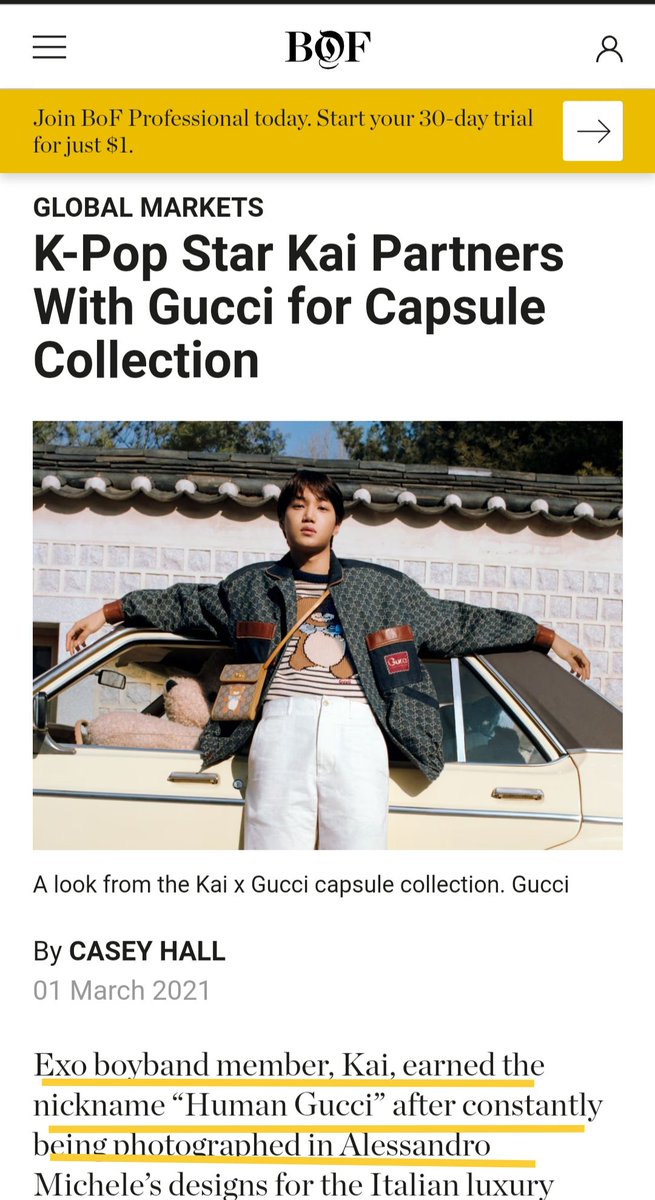 His #KAIxGUCCI collab, sold out Capsule Collection, inspired by/dedicated to him is the ultimate goal of anyone who aspires to be a considerable force in the fashion industry. Yet, he never bragged about it, even though his items have become a must have for every other celebrity.
