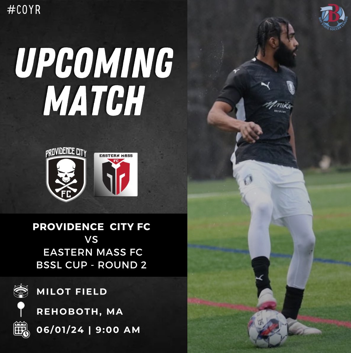provcityfc's tweet image. 🔜 PCFC vs Eastern Mass FC
🗓 Saturday ⌚ 9:00 AM

#PCFC