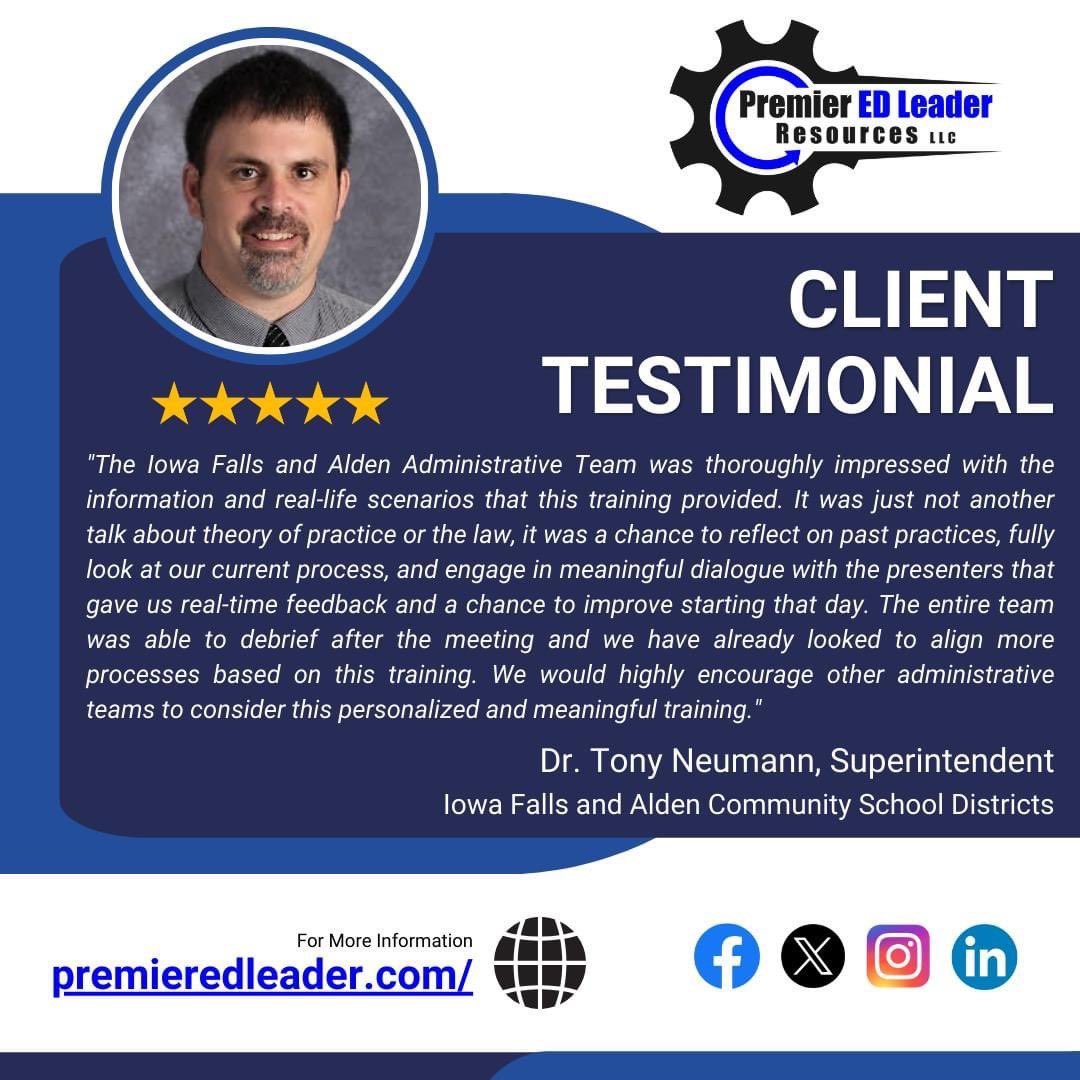 PremierEDLeader's tweet image. We are now booking on site trainings for June and July.
Our professional learning is designed to empower leaders with practical tools and insights for successfully navigating the intricacies of internal investigations.
🗓June & July
💻Contact Us: premieredleader.com/contact-us