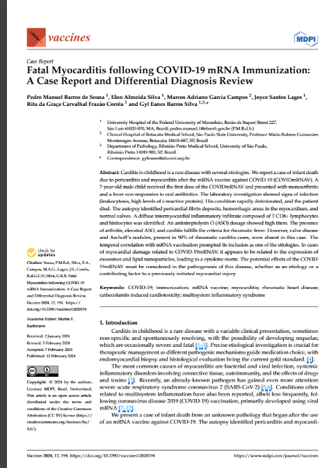 7 year old boy dead 10 days after 1st dose #Pfizer #mRNA vaccine
In cases of myocardial damage related to COVID-19mRNAV, it appears to be related to the expression of exosomes & lipid nanoparticles, leading to a cytokine storm, leading to a cytokine storm
tinyurl.com/5cntympy