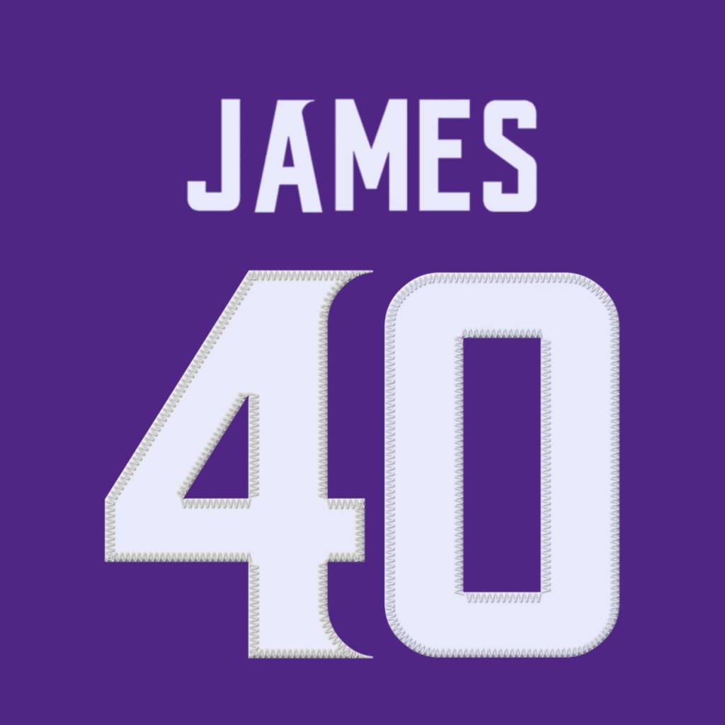 Minnesota Vikings WR Ty James (@wr_james) is wearing number 40. Last assigned to Robert Tonyan. #Skol