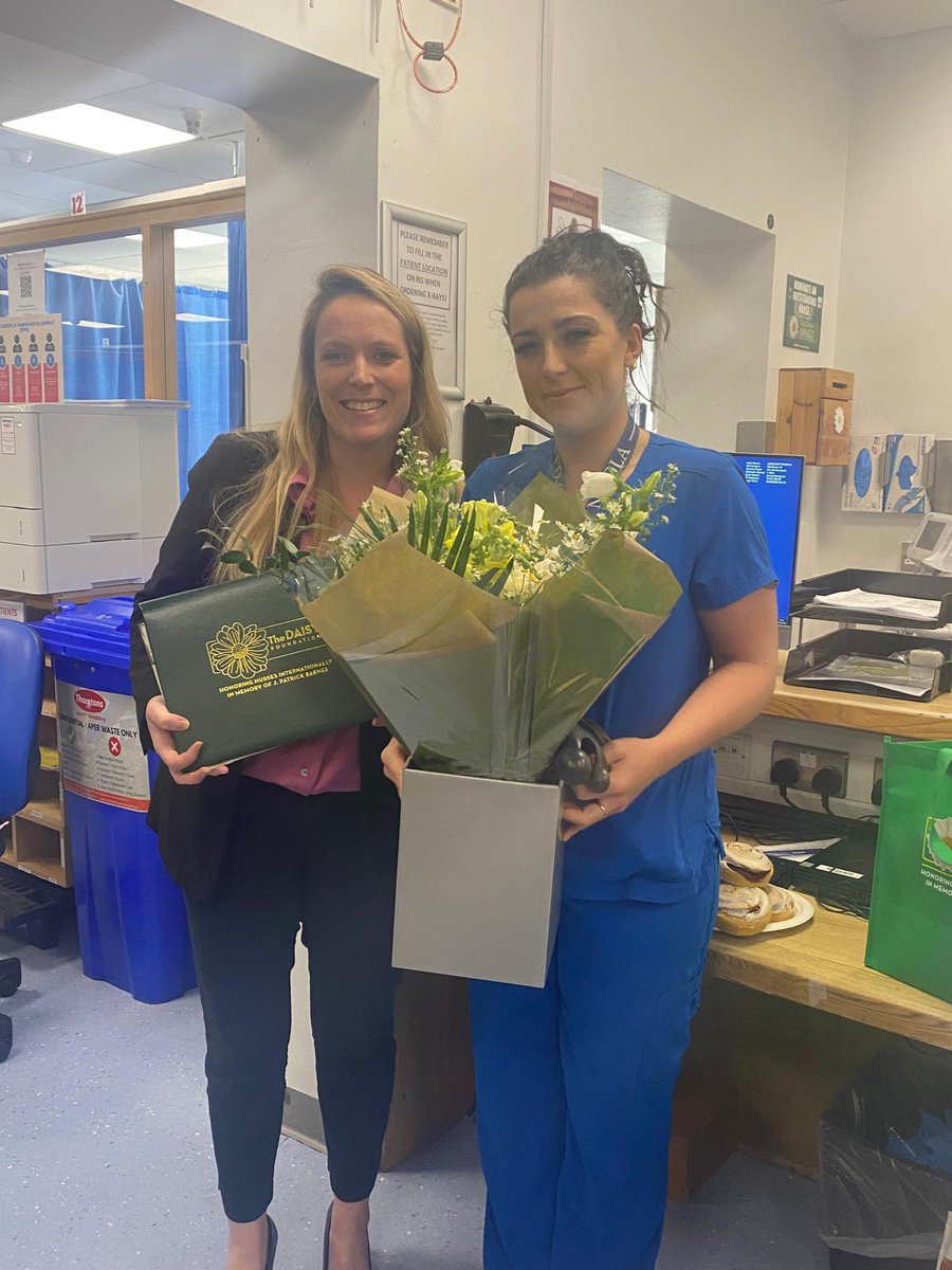 Congratulations to Nicola Heffernan Cnm Emergency Department, winner of the Daisy Award today, for her dedication to patient care and wellbeing 👏👏@connolly_sinead