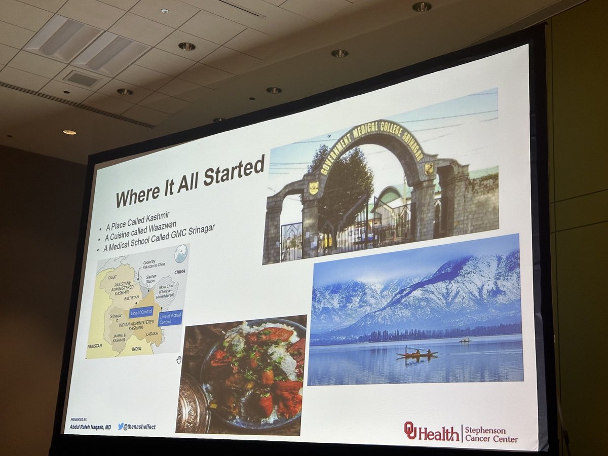 “Where it all started “ by ⁦<a href="/thenasheffect/">Rafeh Naqash, MD</a>⁩  during #IMG ⁦<a href="/ASCO/">ASCO</a>⁩ coP session on beautiful #Kashmir #ASCO24 

⁦<a href="/NazliDizman/">Nazli Dizman</a>⁩ ⁦<a href="/ZiadBakouny/">Ziad Bakouny, MD, MSc</a>⁩