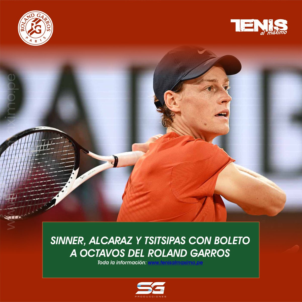 #GrandSlam |  Jannik Sinner (2° ATP) encadenó su décima victoria al hilo en Grand Slam al derrotar al ruso Pavel Kotov (56°) por 6-4, 6-4 y 6-4 y sacó boleto a los octavos de final de @rolandgarros por cuarta vez en su carrera.
tenisalmaximo.pe/sinner-alcaraz…