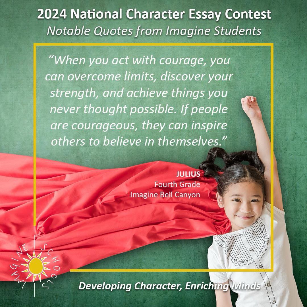 SchoolsSw's tweet photo. Imagine Schools is proud of all our students who participated in the 2024 National Character Essay Contest. The theme this year was Courage. https://t.co/EXc2E3xmlB