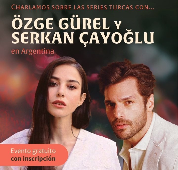 No vabbè 😍😍😍😍😍
Özge e Serkan il 15 saranno in Argentina per un incontro con i fan ,firmeranno autografi e parleranno delle serie turche.
#ÖzgeGürel #SerkanÇayoğlu 
Un evento insieme finalmente.
😍😍😍😍😍😍
#ÖzSer