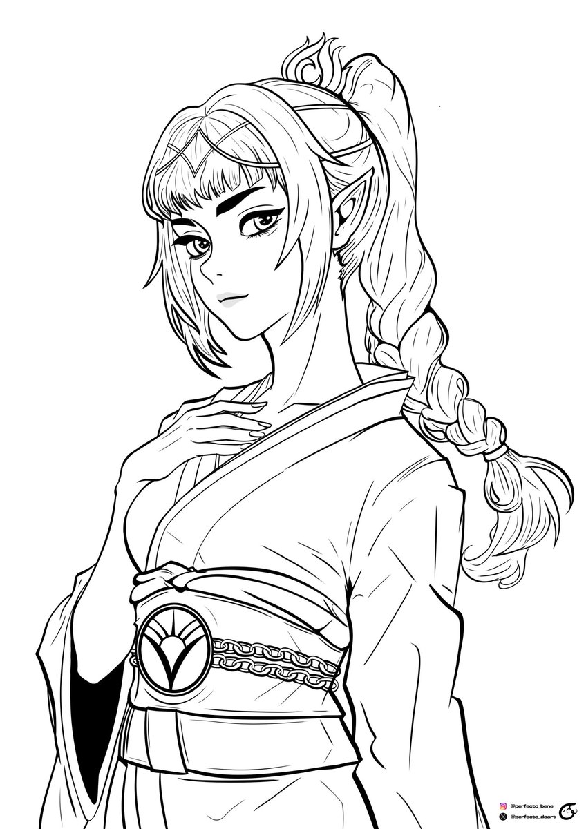 Perfecto_doart's tweet photo. Created this Kimono Version Of shadowheart, it's still a WIP but after an overwhelming response on the art i thought of putting the Line art as a Colouring page on my gumroad.

Feel free to download and do as you like - https://t.co/MpODES9KBT

#Baldursgatefanart #shadowheart https://t.co/B5cei8JYr2