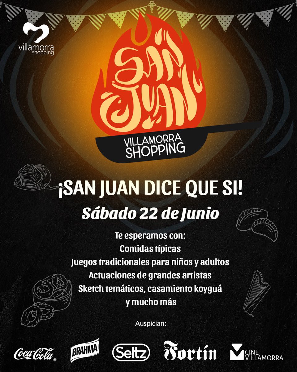 🔥¡SAN JUAN DICE QUE SI! 🔥

Prepararte para festeja la tradicional fiesta de San Juan🔥

Con juegos, bailes, shows y lo más importante muchísima comida 🔥🤩

📌Sábado 22 de junio 17:00h.