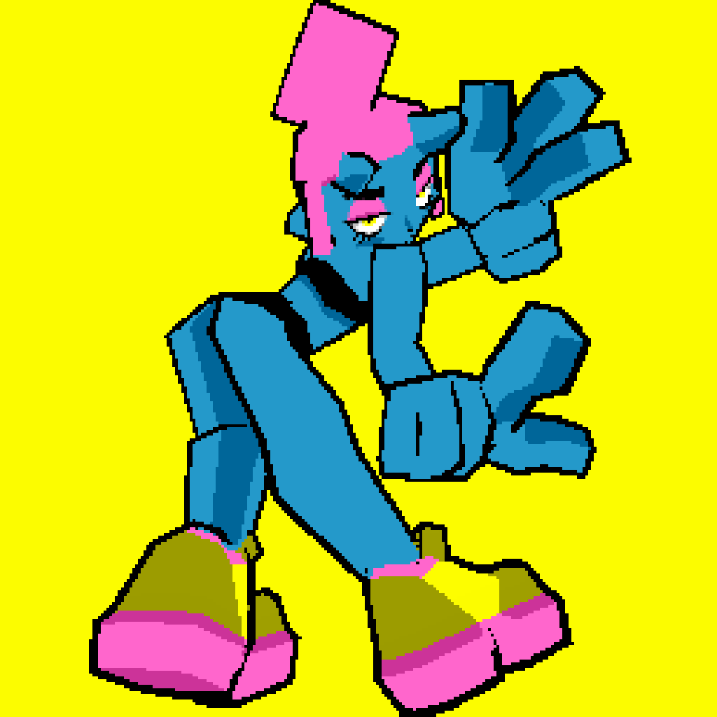Tried a new style! 
I love how clean she looks.

#lowpoly #pixelart
