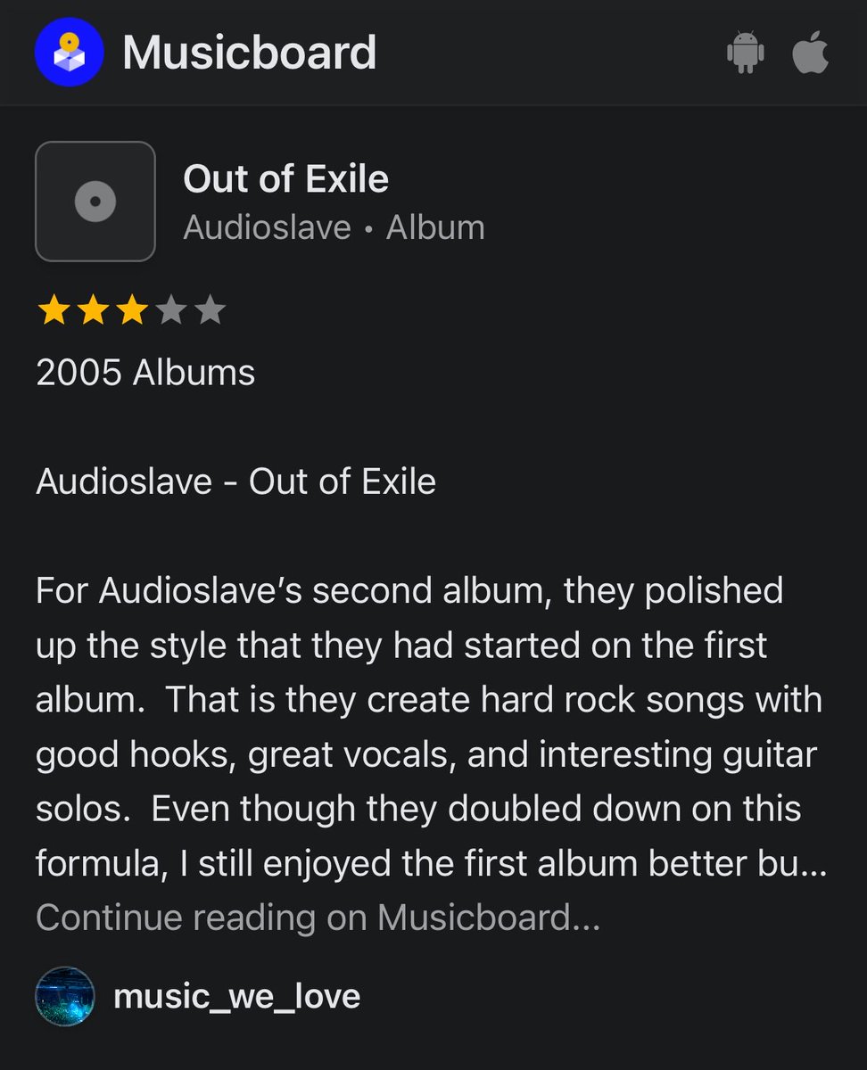 music_we_lov3's tweet image. #musicwelove #audioslave #outofexile
