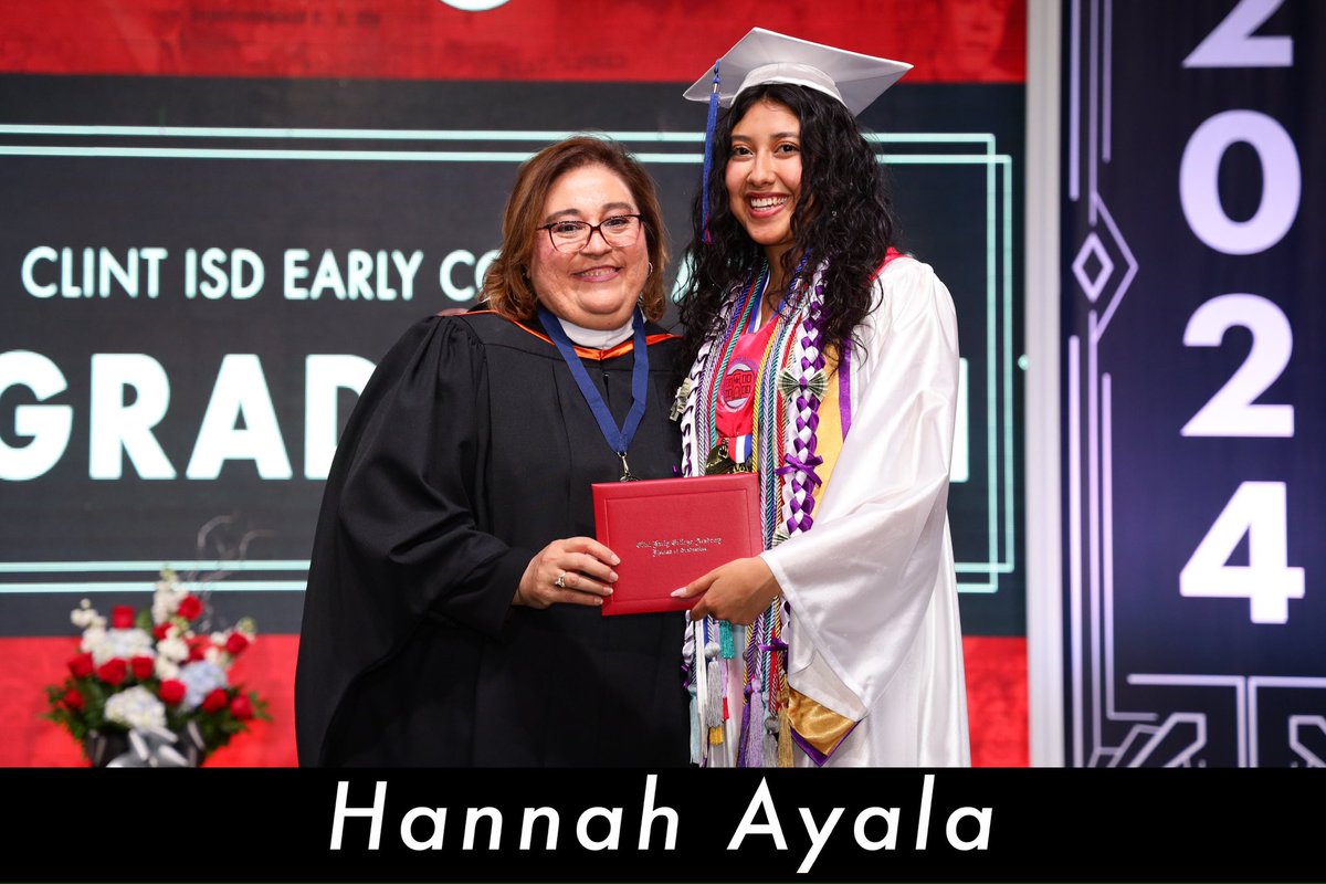 We'd like to end our 2024 Graduation season by acknowledging our Gates Scholarship recipient from CECA, Hannah Ayala. Less than 3% of students who applied to the Gates Scholarship were accepted.

Best of luck in your future endeavors. 🎓🎉

#ClintISD100
#WeAreClintISD