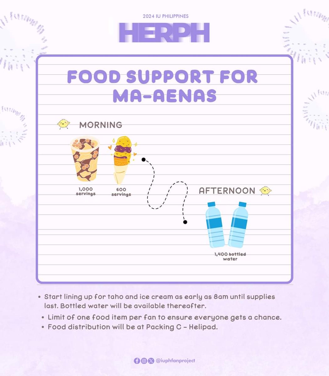 iuphils's tweet photo. CONCERT DAY

Hi Ma-aenas!! You can now start lining up for the free food support (taho and ice cream) located here at Helipad C. 

#HEREH_WORLD_TOUR_IN_MANILA https://t.co/w3dkOc7dvP