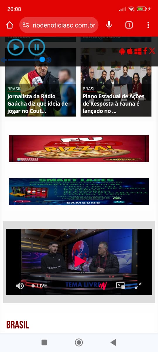 Agora programa tema livre com o jornalista Paulo chagas em parceria com a nova era tv acesse m diariodenoticiasc.com.br