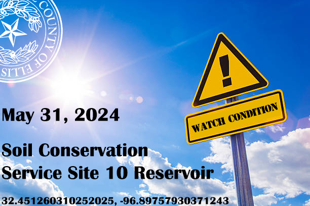 NOTICE: A “watch” condition has been initiated for Chambers Creek Watershed Dam No. 10 as of May 31st, 2024. Due to excessive rainfall and ongoing dam rehabilitation, work crews have observed an elevated risk to the dam integrity. There is no immediate danger of the dam failing.