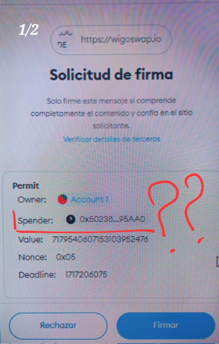 Esteik1969's tweet photo. Hey Guys...is this supposed to happen? I am withdrawing an FTM-WIGO LP, but when enabling, the wallet asks a permission as seen in the pictures...never happened before.  Looks weird and suspiciuos.  THANKS FOR YOUR COMMENTS! What can I do?
@WigoSwap @AaronL3b https://t.co/R4gOchiLzx