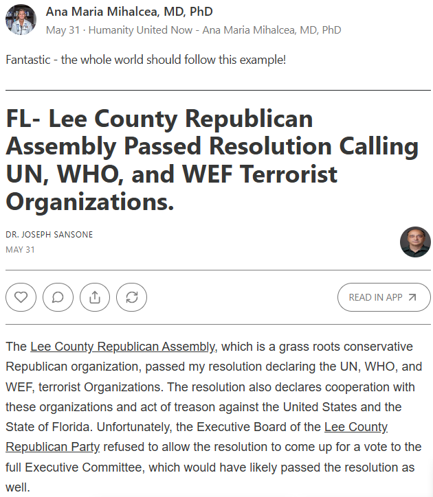 Do you agree the WEF, WHO + UN are terrorist organizations? How about that doing business with them is an act of treason? That's obvious to me with WEF + WHO. I haven't thought of the UN in years. I think of it as impotent. I LOVE this ACTION + agree all governmental bodies
