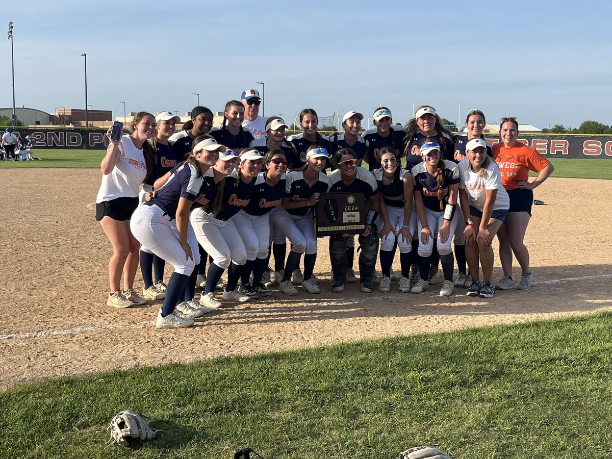 Oswego softball, sectional champions for first time in school history.