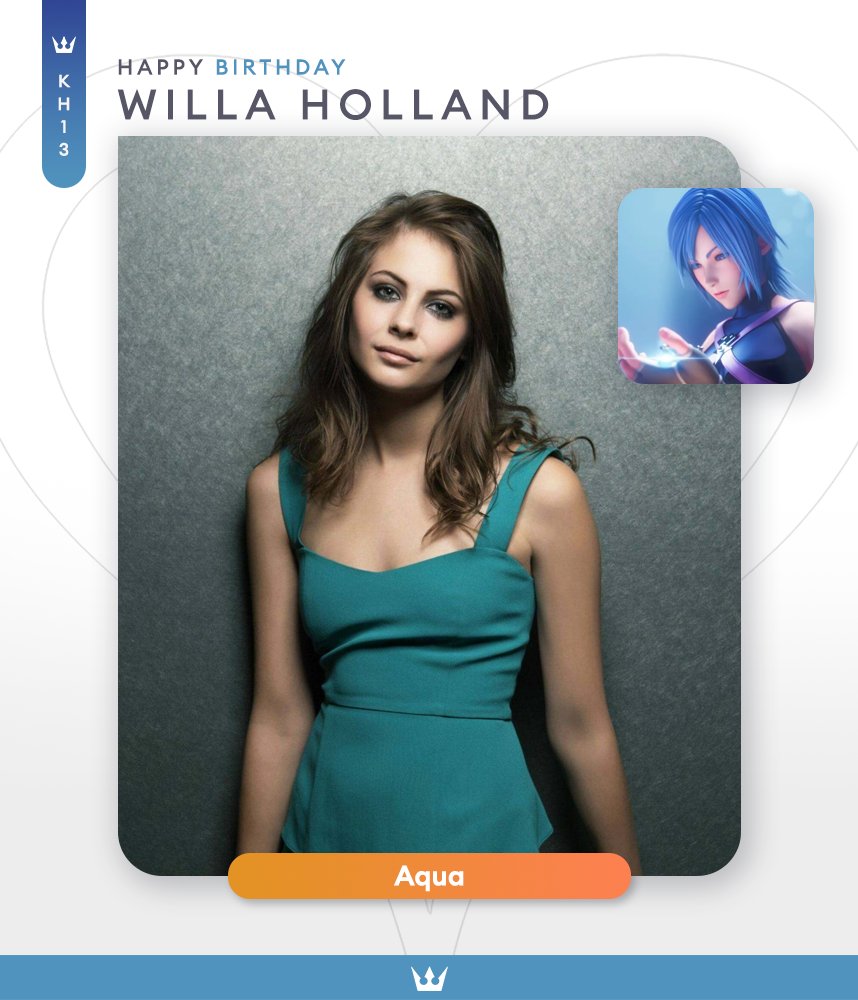 KH13com's tweet photo. #BDayKH

Happy 33rd Birthday to Willa Holland (@Willaaaah)!  She provides the voice for Aqua across the entire Kingdom Hearts series!

https://t.co/TeKKCZ9ESQ
https://t.co/o18w7EFihz https://t.co/NwI3Z7dvG7