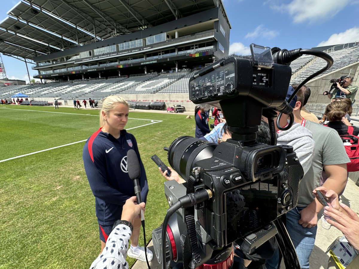 Took a break from regular programming to film the USWNT practice ahead of tomorrow's friendly against South Korea in Commerce City, Colorado. Pic by Dave Zalubowski.