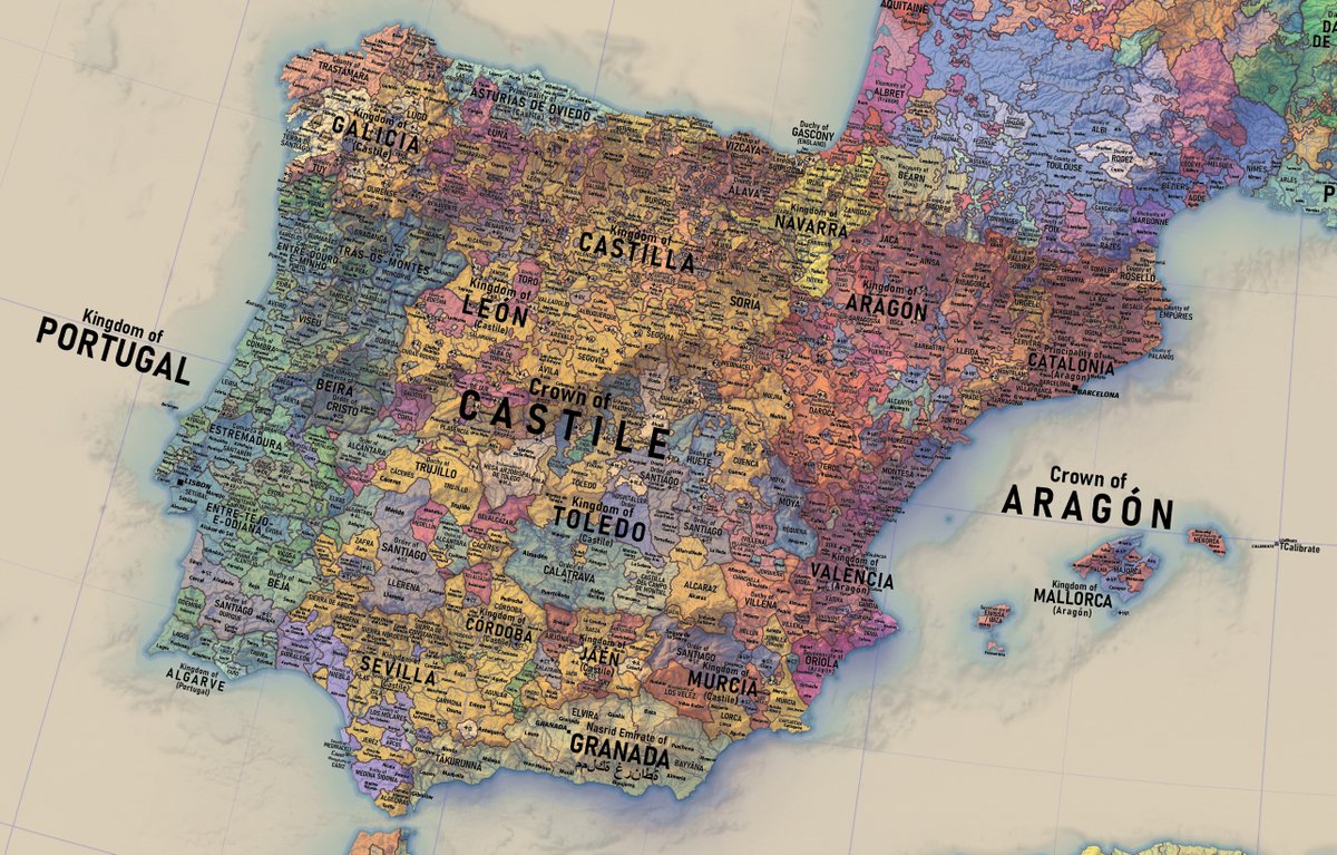 RRatkus's tweet image. labelling progress on the new 1444 europe map - iberia and ottoman lands