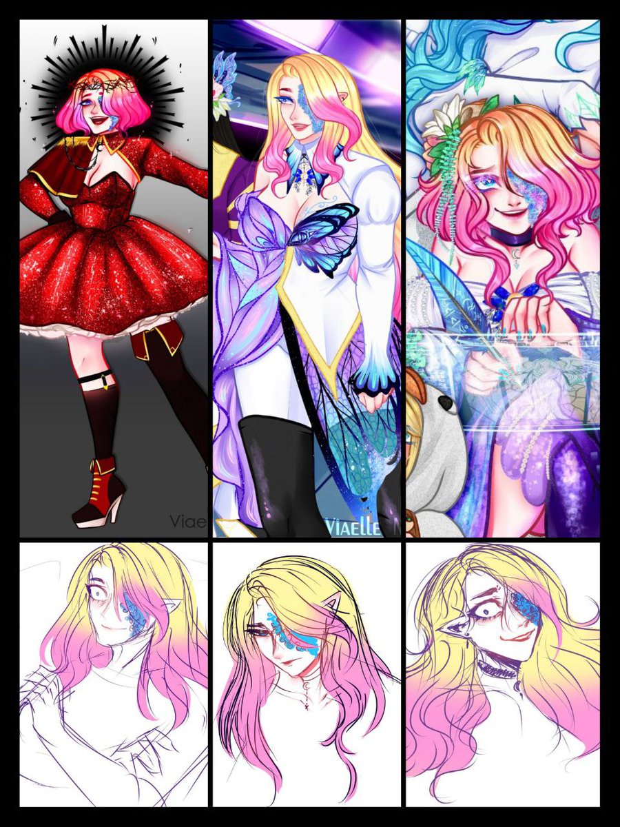 ViaelleMoon's tweet image. Me / how i draw myself