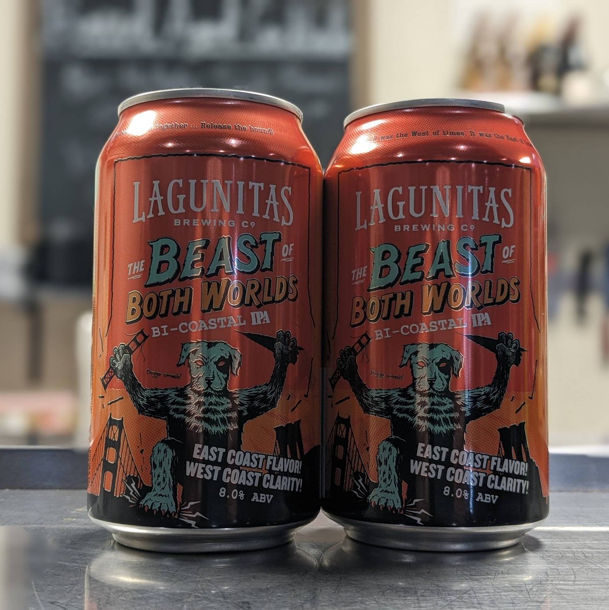 EPIC Lagunitas Drop!

Beast of Both Worlds

Hazy flavors without haze? West Coast hopping without mega bitterness? This double IPA w/ Mosaic, Citra, Strata &amp; Sabro is quite the contrary kaiju and at 8% it'll leave ya coming back for more!

See ya soon fam!