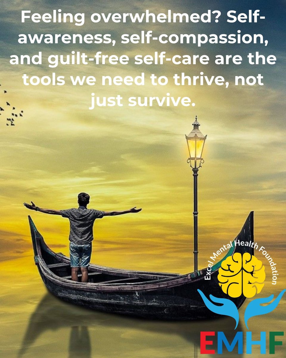 You can't pour from an empty cup. Self-care is a mental health necessity!
#EMHF
#NoHealthWithoutMentalHealth
#MentalHealthMatters
#Mentalhealthawareness
#SayNoToStigma
#Selfcaretips
#Suicideprevention
#worldhealthorganization 
#unicef 
#cdc
#undp 
#unodc 
#iom