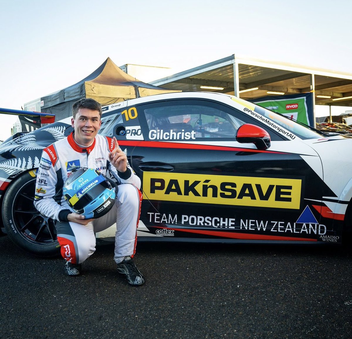 POLE FOR BROCK 👊🏻

Brock Gilchrist puts the Team Porsche New Zealand machine on the front row, and claims his first pole position in Porsche Michelin Sprint Challenge this morning at The Bend.