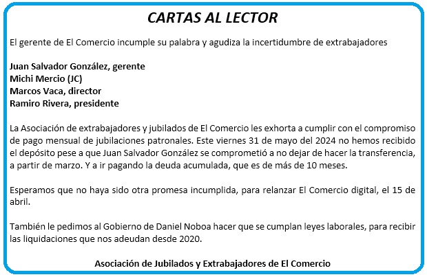 🔵 El gerente de @elcomerciocom incumple su palabra y agudiza la incertidumbre de extrabajadores. #SOS @RhidalgoPC @slevoyer @lnargod @FUNDAMEDIOS @dianajacome