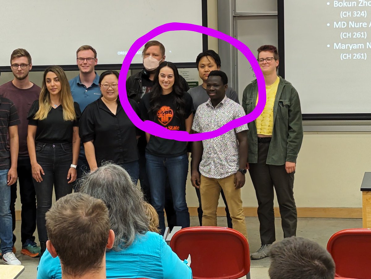 My students don't TA much but when they do, they do it right! Here is <a href="/jenn_chem_/">Jenna Bustos</a> and <a href="/Stephen3Doctor/">Doctor Stephen</a> winning TA awards <a href="/OSU_Chemistry/">OSU_Chemistry</a>