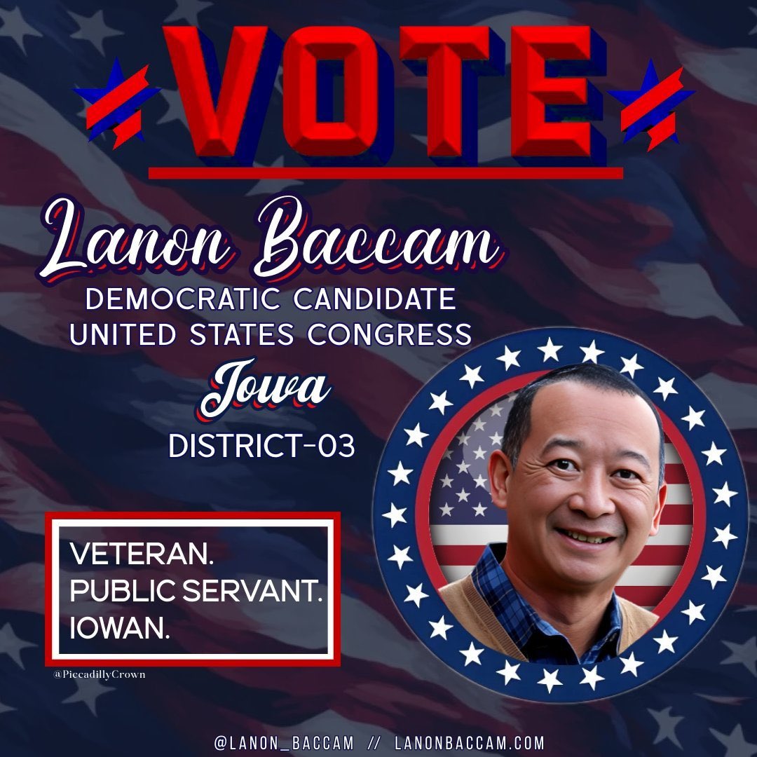 🧵No matter what anyone says, this is a national election. Incumbent Zach Nunn belongs to the party nominating a convicted felon, confirmed rapist and traitor trying to burn America down. @lanon_baccam is a pro-democracy patriot. #ResistanceBlue #Allied4Dems #ONEV2 #VetsResist