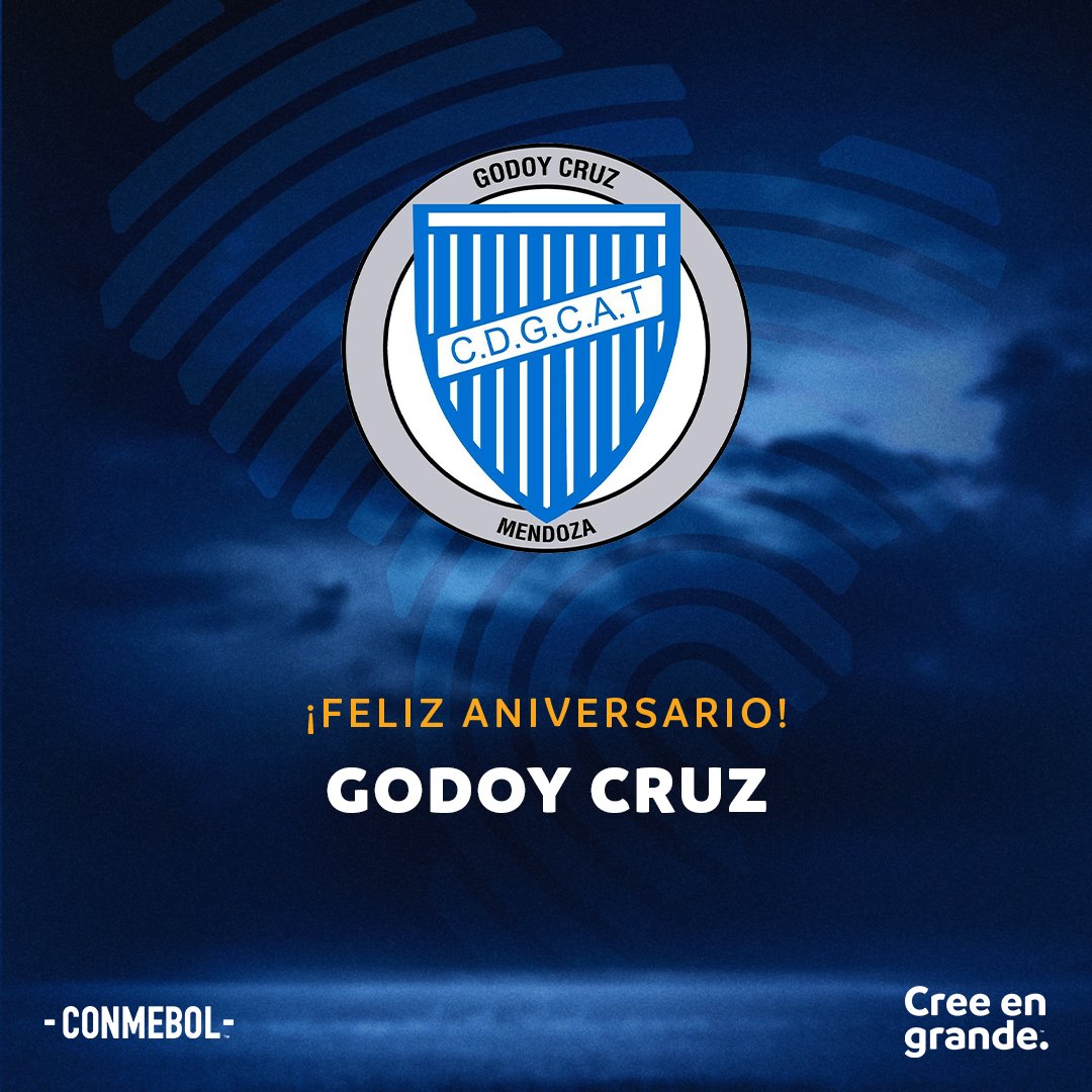 ¡Feliz cumpleaños, <a href="/ClubGodoyCruz/">Club Godoy Cruz</a>! 👏🇦🇷

#CreeEnGrande | #AniversarioCONMEBOL