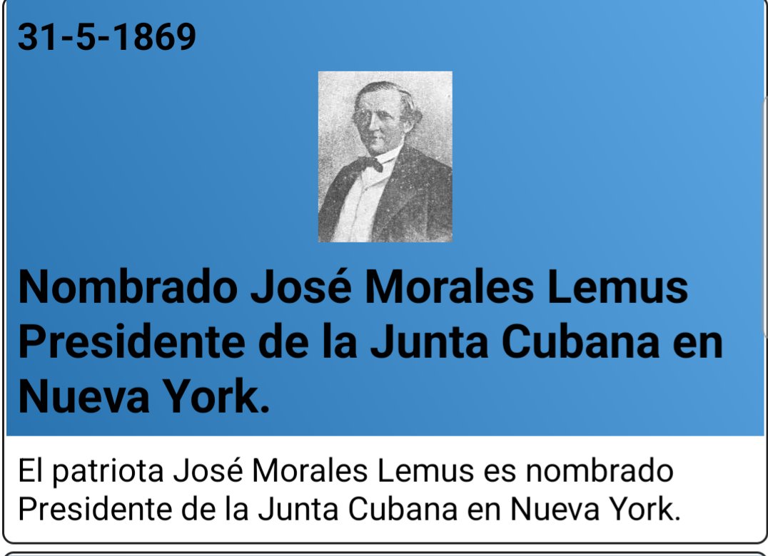 El patriota José Morales Lemus es designado Presidente de la Junta Cubana en Nueva York con la misión de apoyar la causa revolucionaria desde el exterior. #TrasLasHuellasDeLaHistoria #HistoriaAlDía #TitanesDeCorazón