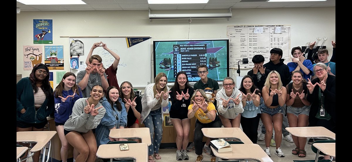 Big Thanks to the Parker staff and students back in Janesville watching and supporting our team at the State meet!