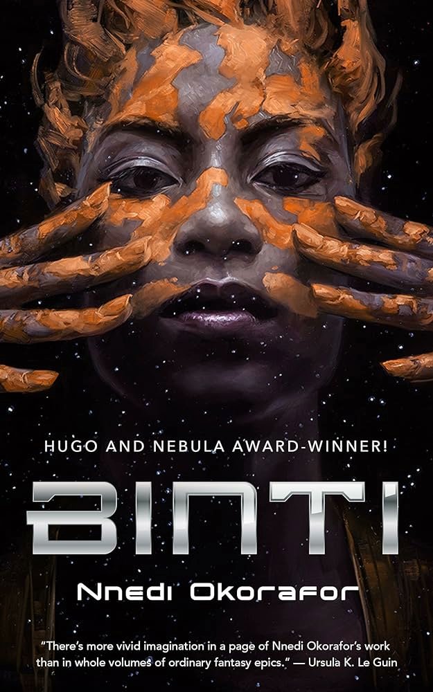 #IntlYALitMonth: Binti, by Nnedi Okorafor @Nnedi. Binti is important #Afrofuturist text that challenges readers to travel with a young woman away from home & her comfort zone. glli-us.org/2024/05/29/int… Winner of the 2015 Nebula & 2016 Hugo for Best Novella. #IntlYALitMonth 🧵