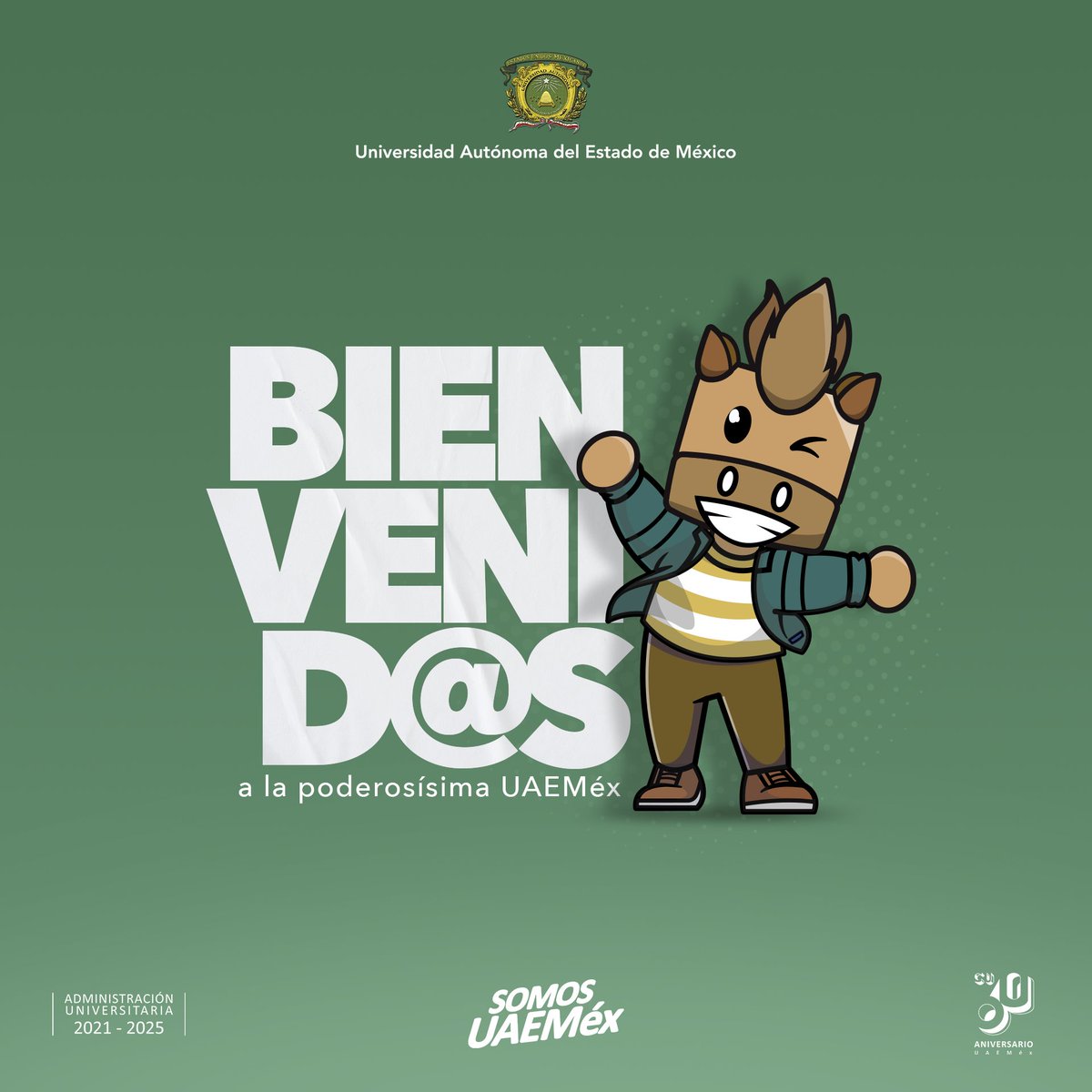 UAEM_MX's tweet photo. ¡Les damos la bienvenida a la #UAEMéx! Nos emociona acompañarles en este capítulo lleno de desafíos, aprendizajes y crecimiento personal.

Les alentamos a participar activamente en la vida universitaria. Cada desafío es una oportunidad para aprender y crecer.

#SomosUAEMéx💚💛 https://t.co/NX4oZVCHMh