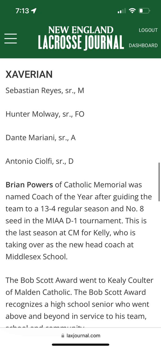 Blessed to be named a Catholic Conference all star! 
<a href="/xbhs_lax/">Xaverian Lacrosse</a> <a href="/LIUMLAX/">LIU Men's Lacrosse</a> <a href="/bostonlaxnet/">BostonLax</a> <a href="/NELaxJournal/">New England Lacrosse Journal</a> <a href="/LXCMinutemen/">LaxachusettsLacrosse</a>