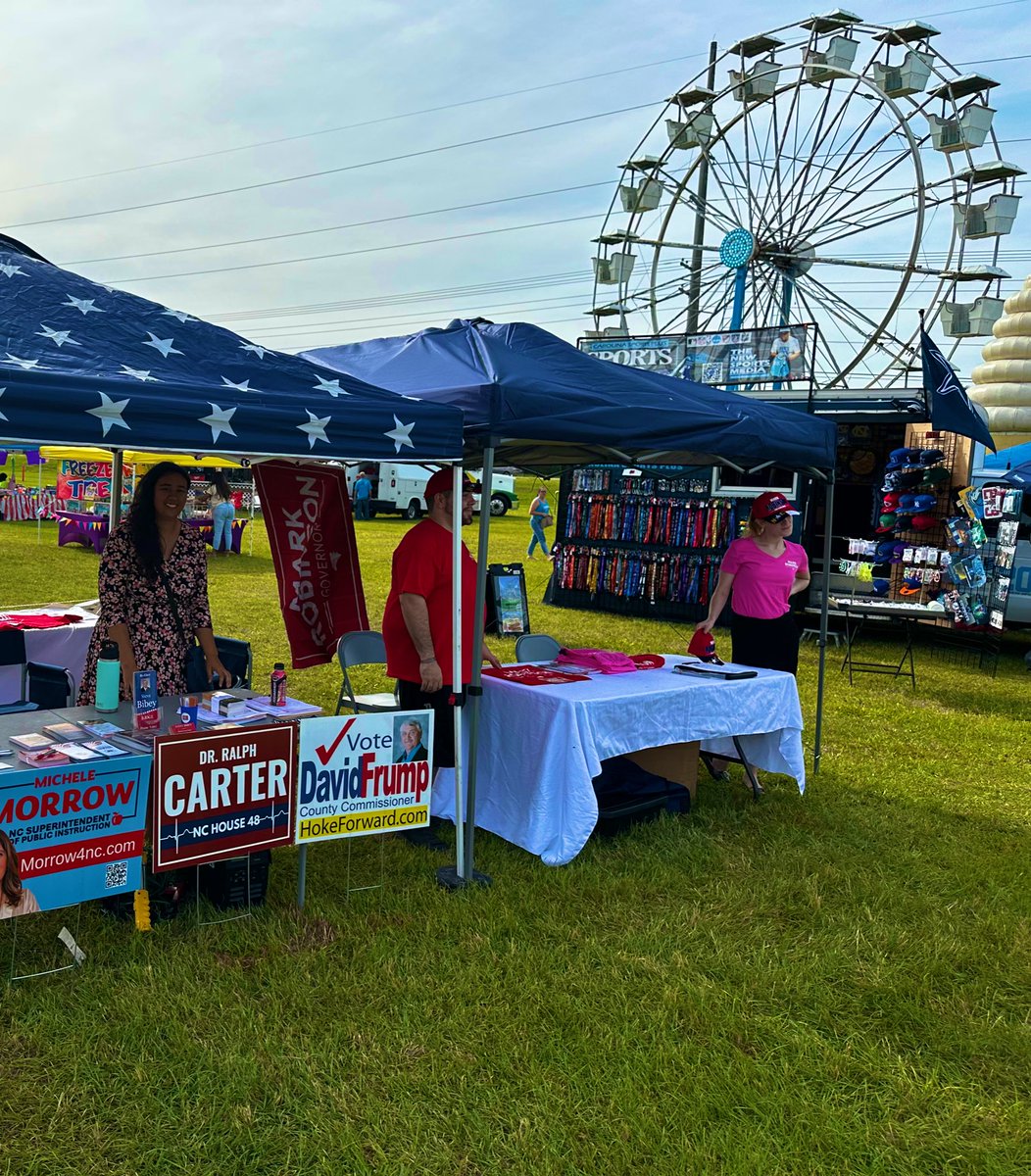 Thank you @HokeGop for representing at Hoke Fest 2024! Great group of volunteers working hard to win NC for @realDonaldTrump and Republicans up and down the ballot! ✅3 voters registered! ✅Volunteer Sign Ups! ✅Fun time at the fair! Come out and visit their booth!
