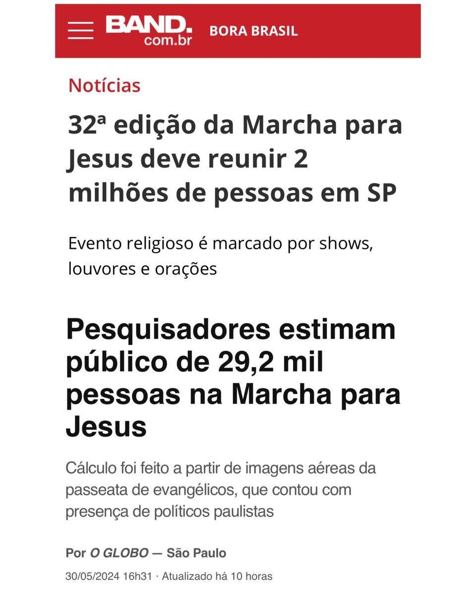 Transformaram a Marcha para Jesus em evento político da extrema-direita. Resultado: Flopou